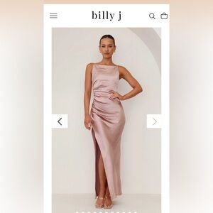 Billy J - Ava Maxi Dress - dusty pink - satin dress - size 6